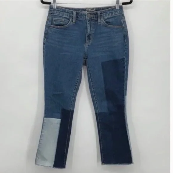Universal Thread Patchwork Capri High-Rise Jeans With small Flare - Picture 2 of 5